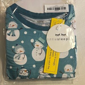 Little Sleepies Blue Snow Much Fun 2-piece Pajama Set - Size 9/10